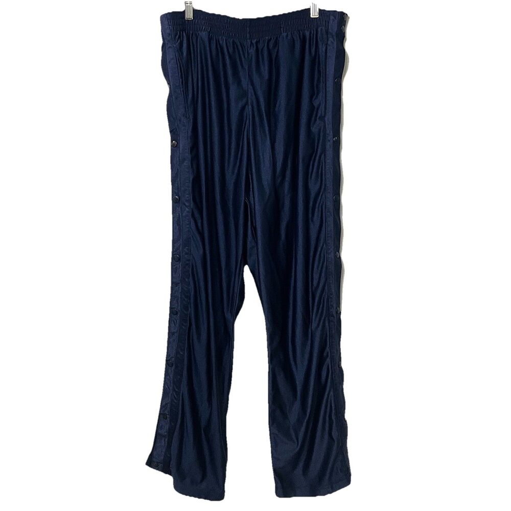 Vintage Eastbay Men’s Break Away Basketball Track Pants Blue Side Snaps XL